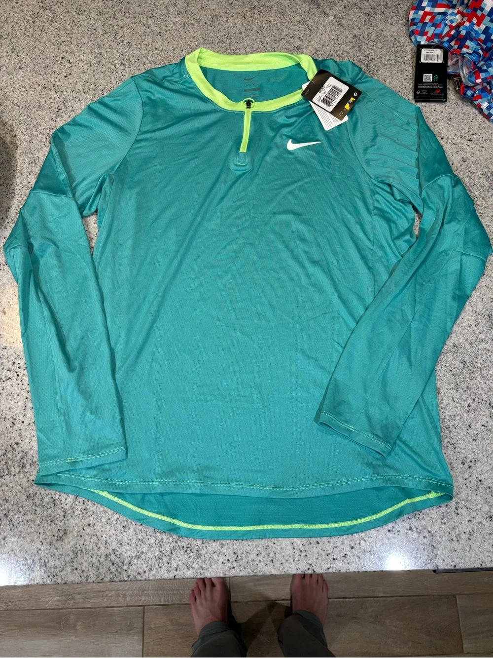 Nike Court Dri-FIT Advantage Slim Fit 1/4 Zip Tennis Top Size Large | DD8370-392